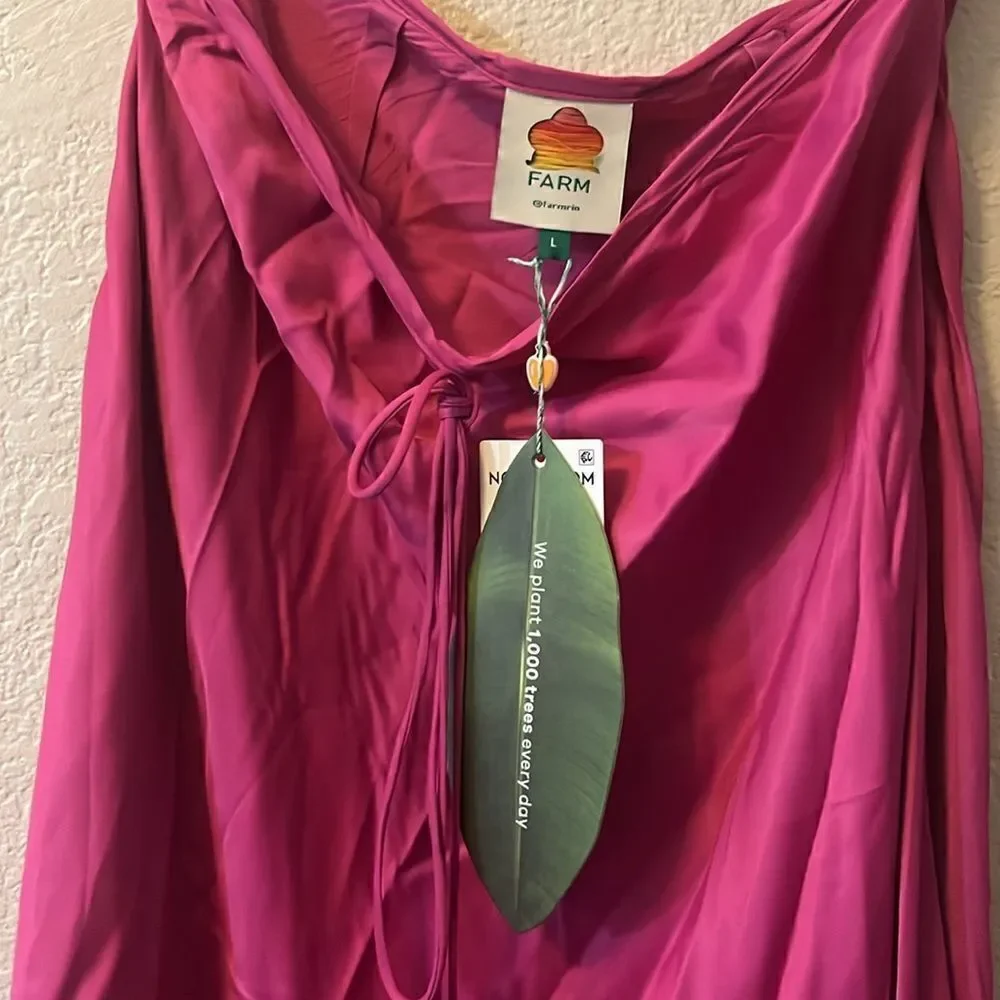 FARM Rio strap-detail satin-finish midi skirt Large $248